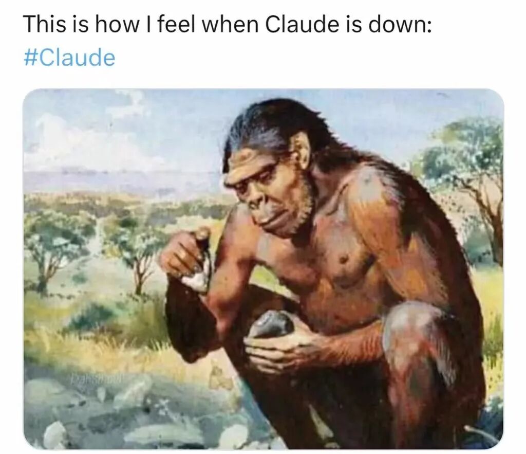 Claude 當機梗圖